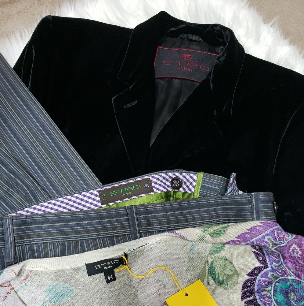 Etro lot jacket velvet top NWT flowered pants